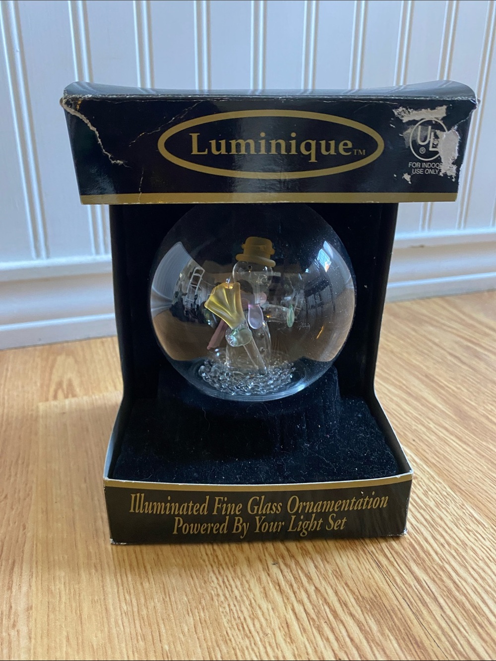 Luminique Illuminated Snowman Fine Glass Ornament
